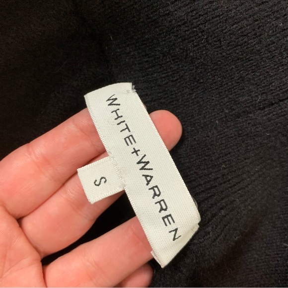 White + Warren black 100% cashmere drawstring joggers S - Picture 8 of 10